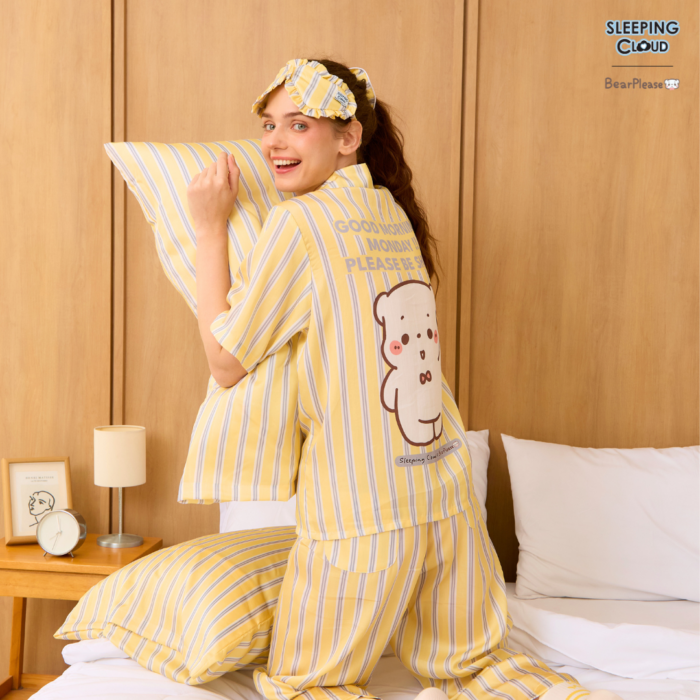 ชุดนอน SLEEPING CLOUD | ชุดนอน 100% LYOCELL ผ้านุ่ม เย็น ใส่สบาย : BearPlease 7days-Monday - Image 4