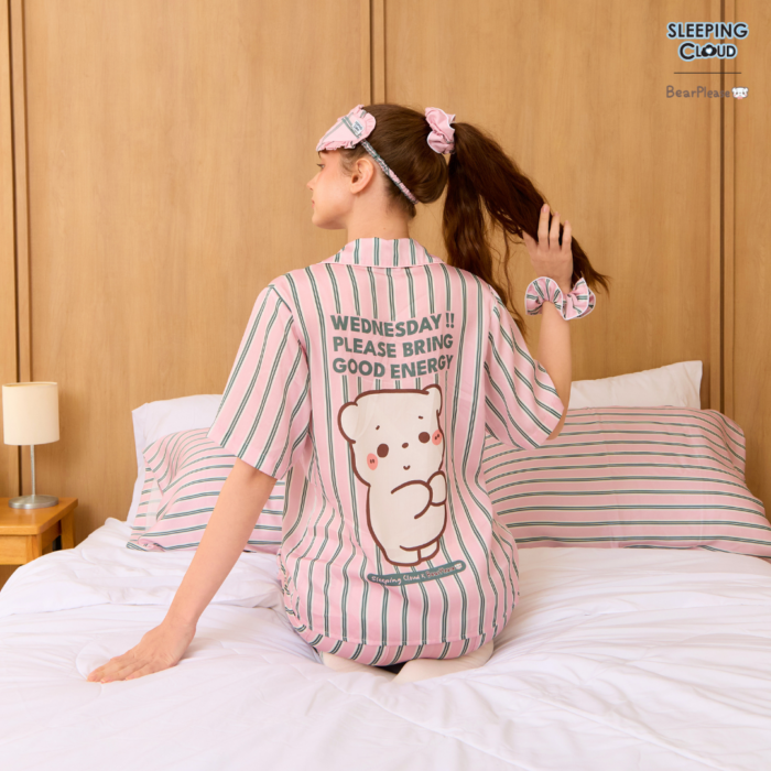 ชุดนอน SLEEPING CLOUD | ชุดนอน 100% LYOCELL ผ้านุ่ม เย็น ใส่สบาย : BearPlease 7days-Wednesday - Image 6