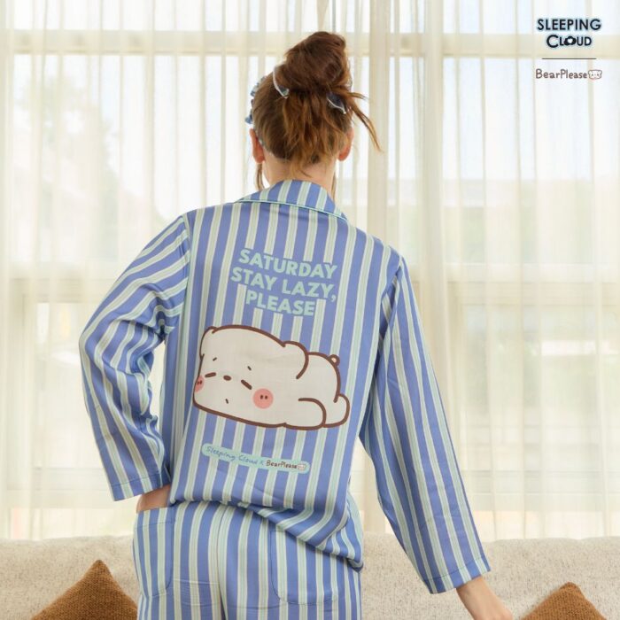 ชุดนอน SLEEPING CLOUD | ชุดนอน 100% LYOCELL ผ้านุ่ม เย็น ใส่สบาย : BearPlease 7days-Saturday - Image 3