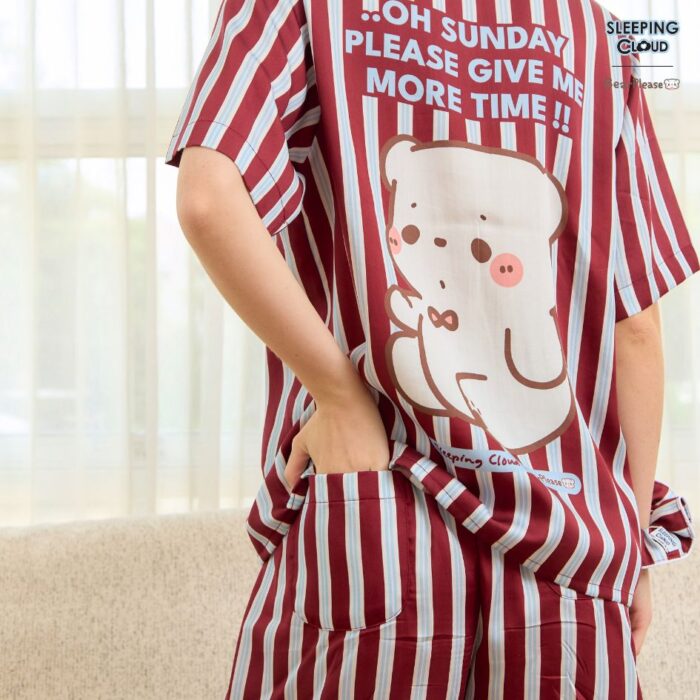 ชุดนอน SLEEPING CLOUD | ชุดนอน 100% LYOCELL ผ้านุ่ม เย็น ใส่สบาย : BearPlease 7days-Sunday - Image 5