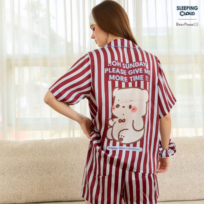 ชุดนอน SLEEPING CLOUD | ชุดนอน 100% LYOCELL ผ้านุ่ม เย็น ใส่สบาย : BearPlease 7days-Sunday - Image 7