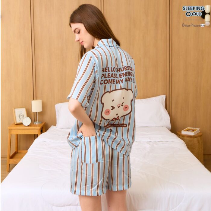 ชุดนอน SLEEPING CLOUD | ชุดนอน 100% LYOCELL ผ้านุ่ม เย็น ใส่สบาย : BearPlease 7days-Thursday - Image 5
